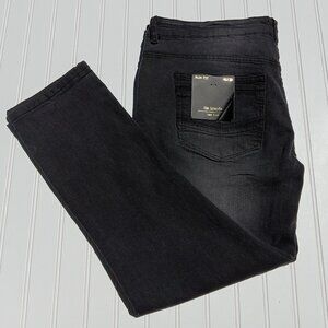 SIX LINCOLN Denim Jeans Mens 42 x 29 Slim Fit Charcoal Storm Gray Tapered NWT